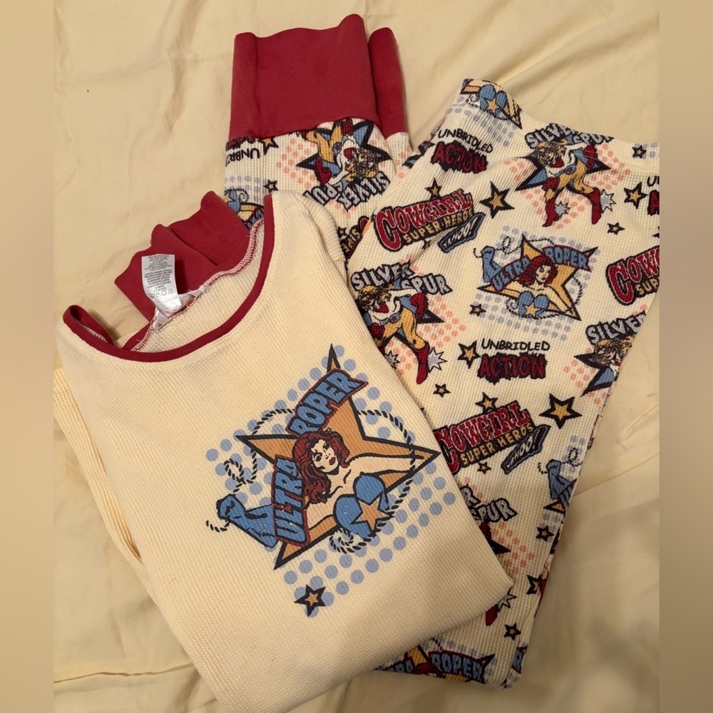 Roper Cowgirl Cuties Retro Horse Print Pajama Set M/L - Picture 1 of 10